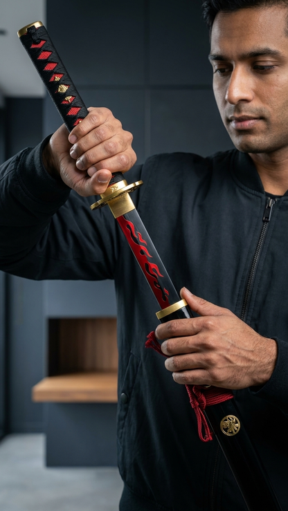 Zoro Black Enma Wooden Katana 104cm | One Piece Cosplay Sword