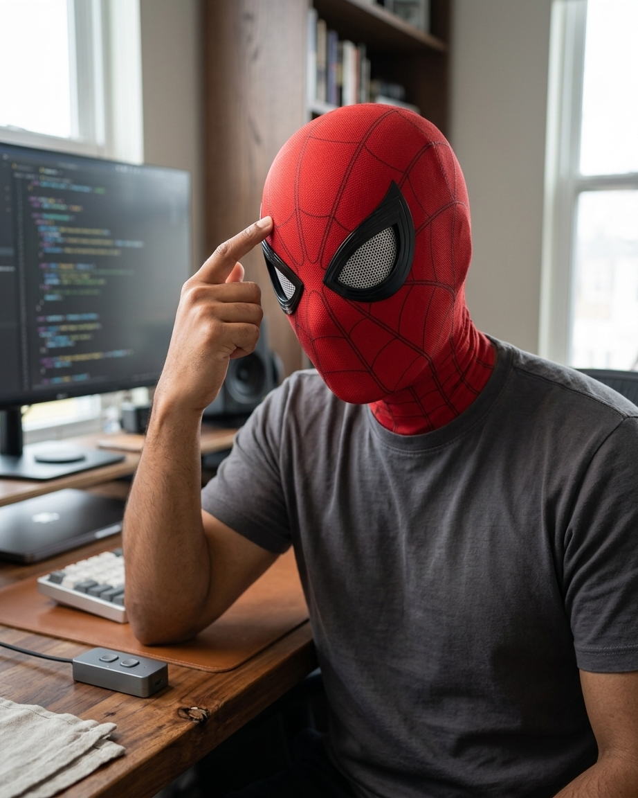 Spider-Man Classic Red Electronic Mask with Touch-Control Light-Up Eyes and Chin-Activated Motion