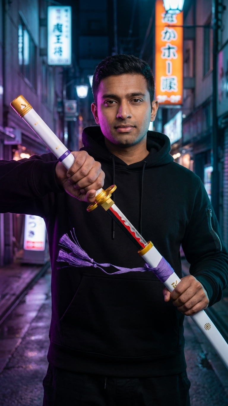 One Piece: Roronoa Zoro "White Enma" Wooden Katana – Master Series (104cm)