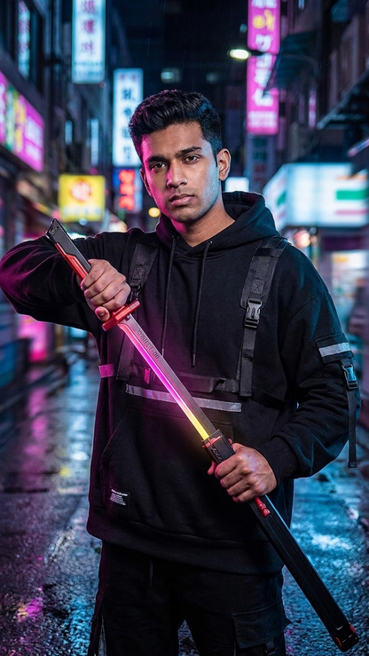 Sparkblade LED Light Sword with Smoke & Spark Effects | 7-Color Light-Up Toy Sword | Sci-Fi Cosplay & Display Prop