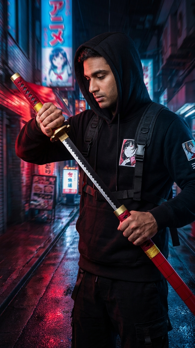 One Piece: Roronoa Zoro "Sandai Kitetsu" Wooden Katana – Cursed Blade Edition (103cm)