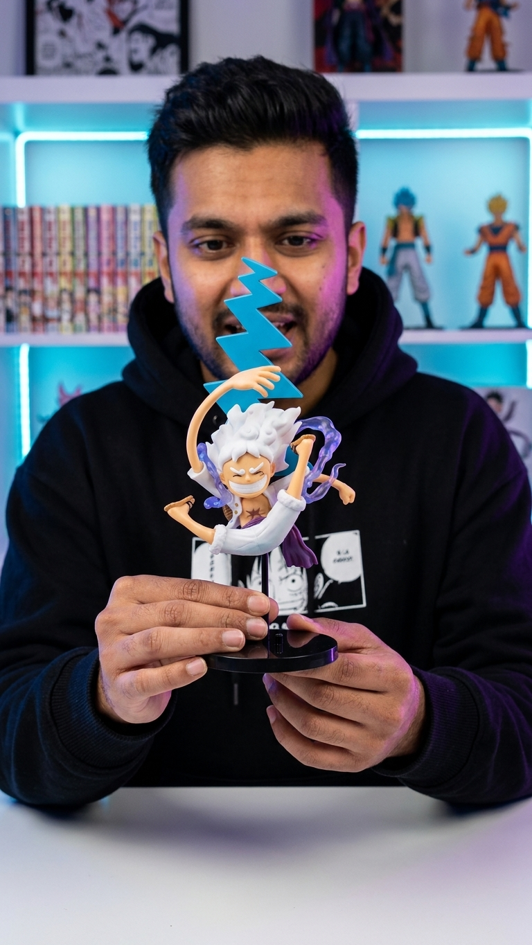 Gear 5 Luffy Crazy Reaction Figure – Set of 5pcs | One Piece