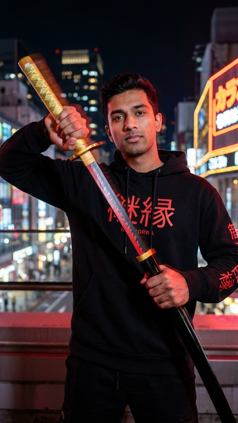 Demon Slayer: Yoriichi Tsugikuni Nichirin Wooden Katana – Sun Breathing Edition (104cm)