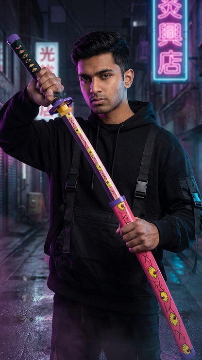 Demon Slayer: Kokushibo "Kyokukibo" Wooden Katana – Upper Moon One Edition (104cm)