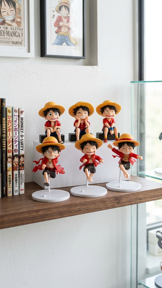 One Piece Monkey D. Luffy "Happy Faces" Chibi Action Figure - Single Piece