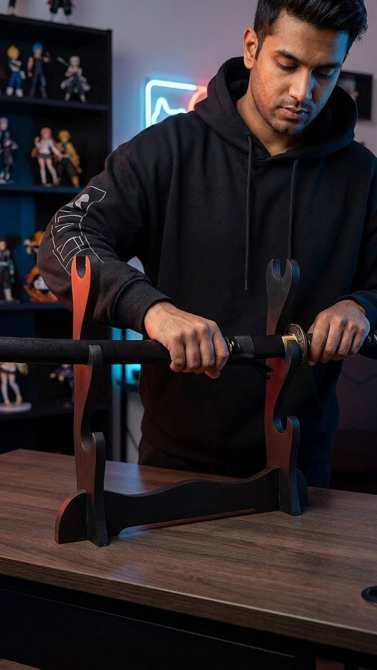 Premium Triple-Tier Universal Sword & Katana Display Stand