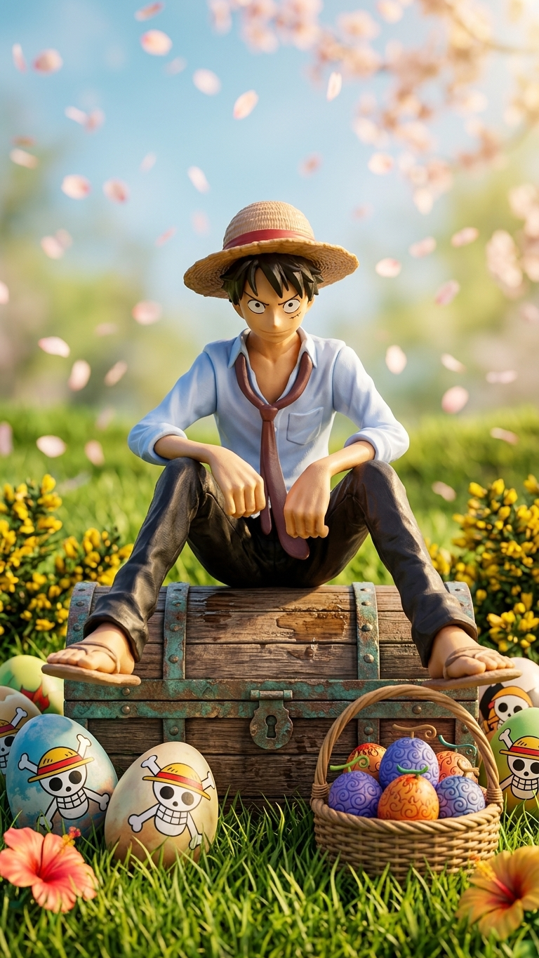 One Piece Monkey D. Luffy "Marine Blue Edition" Sitting Collectible Figure
