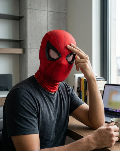 Spider-Man Classic Red Electronic Mask with Touch-Control Light-Up Eyes and Chin-Activated Motion
