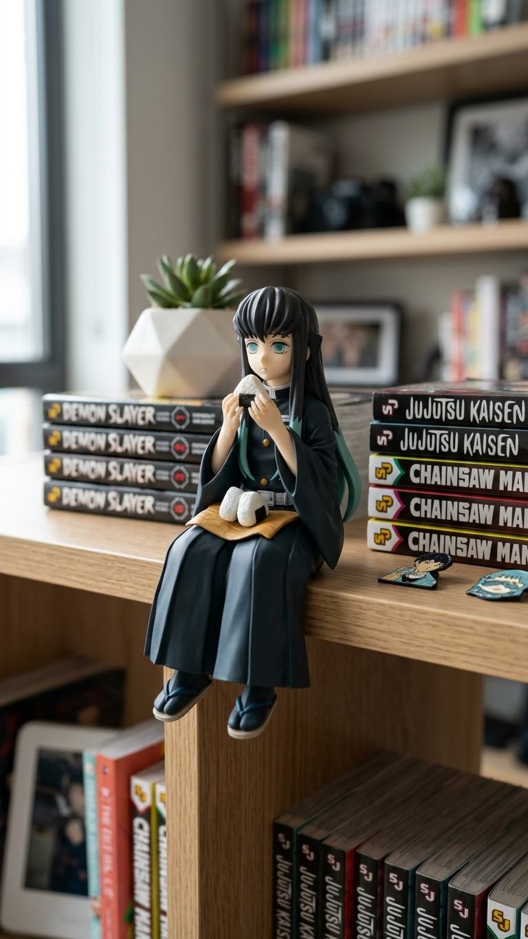 Demon Slayer Muichiro Tokito Mist Hashira Sitting "Noodle Stopper" Collectible Figure - 14cm