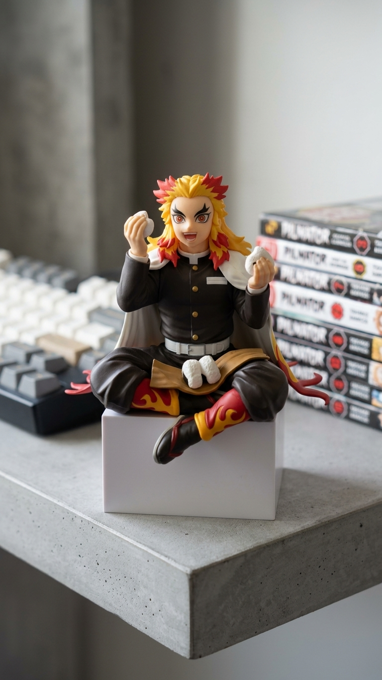 Demon Slayer Kyojuro Rengoku Sitting "Noodle Stopper" Collectible Figure - 14cm