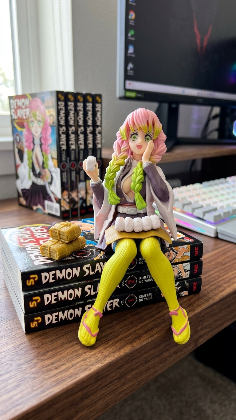 Demon Slayer Mitsuri Kanroji Love Hashira Sitting "Noodle Stopper" Collectible Figure - 15cm