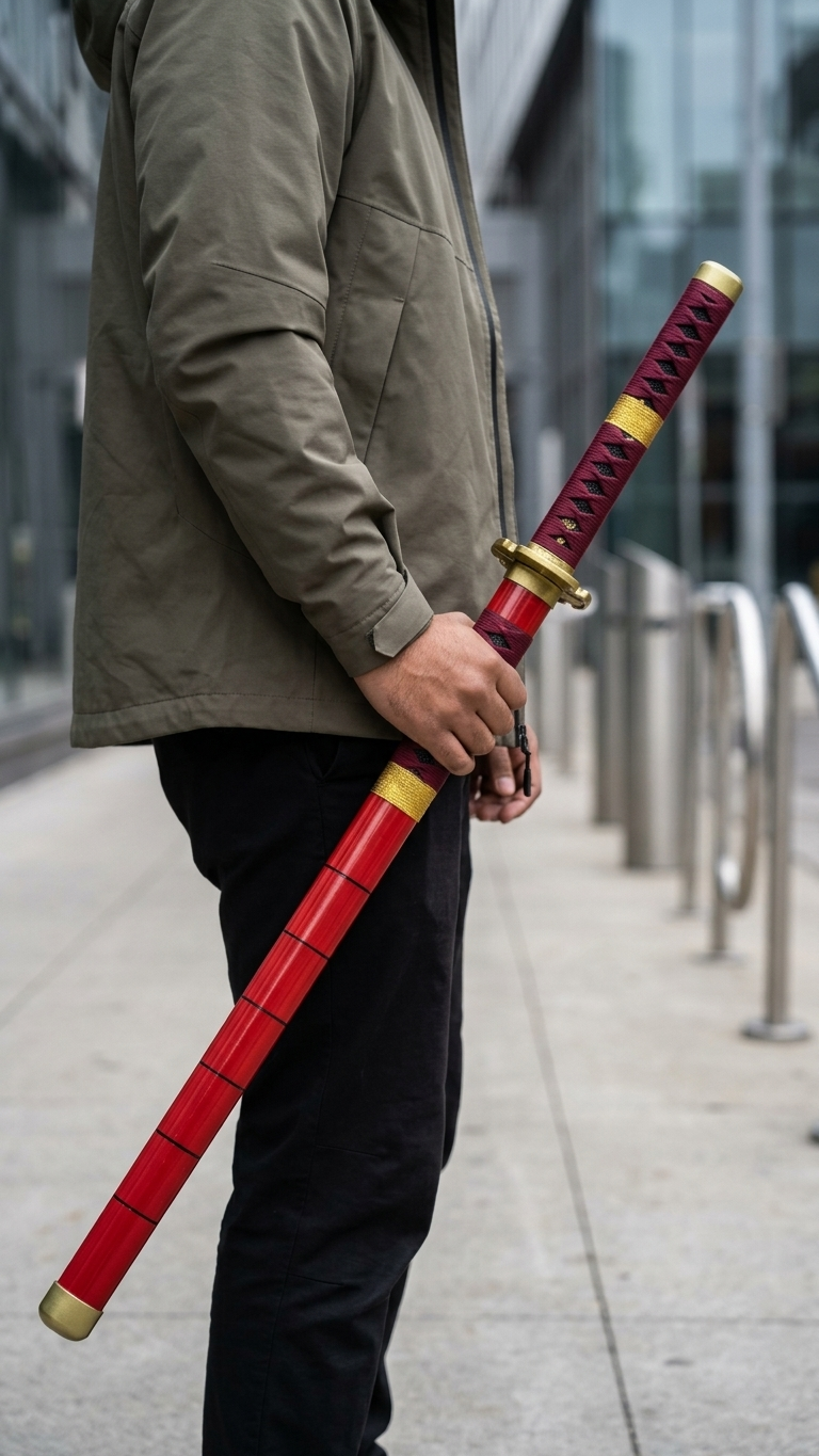 One Piece: Roronoa Zoro "Sandai Kitetsu" Wooden Katana – Cursed Blade Edition (103cm)