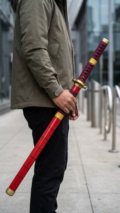 One Piece: Roronoa Zoro "Sandai Kitetsu" Wooden Katana – Cursed Blade Edition (103cm)