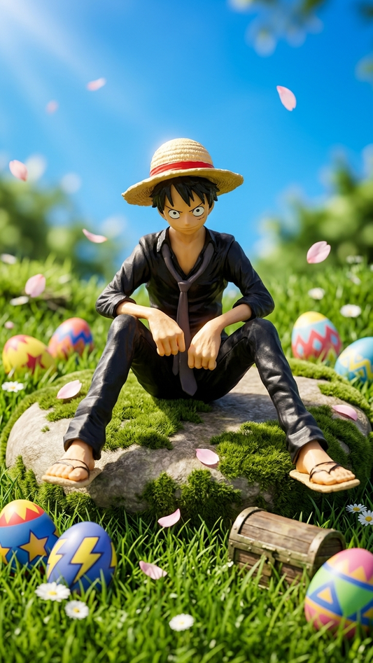One Piece Monkey D. Luffy "Black Stealth Edition" Sitting Collectible Figure