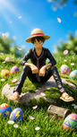 One Piece Monkey D. Luffy "Black Stealth Edition" Sitting Collectible Figure