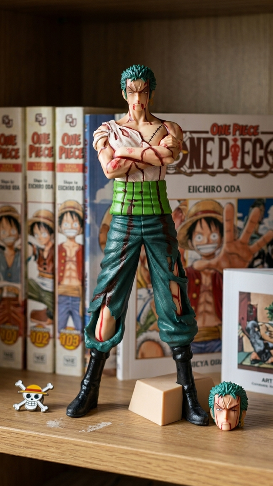 ⚔️ One Piece – Zoro Standing Action Figure (Double Head) | 28.5cm
