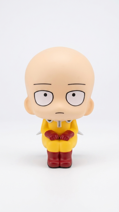 One Punch Man: Saitama Premium "Look Up" (Rukappu) Chibi Figure – Bored Hero Edition (11cm)