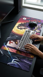 Demon Slayer: Kokushibo "Upper Moon One – Blood Moon" Premium Gaming Desk Mat & Mouse Pad (80x30cm)