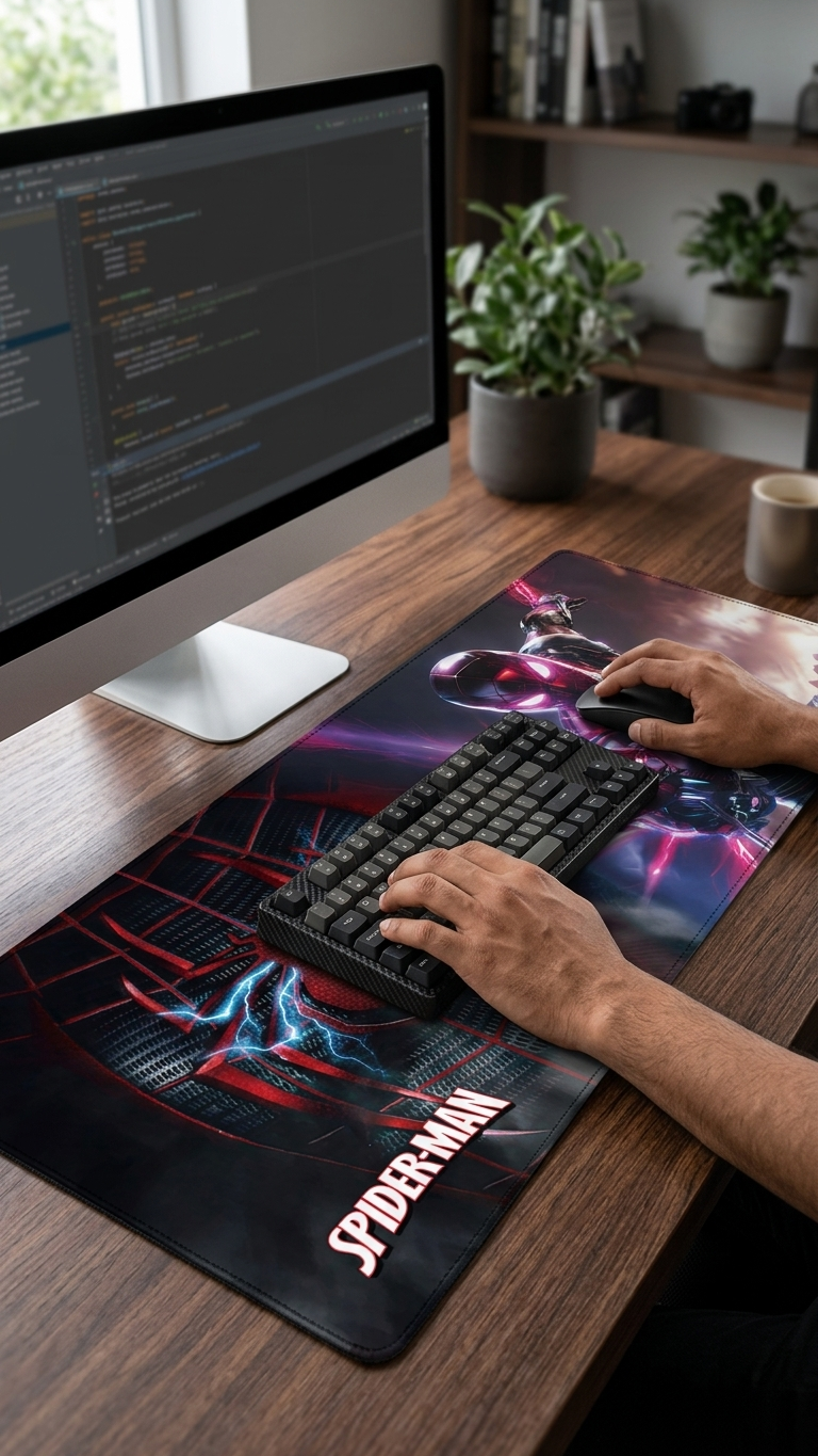 Marvel Spider-Man: "Miles Morales Venom Blast & Advanced Suit" Premium Gaming Desk Mat & Mouse Pad (80x30cm)
