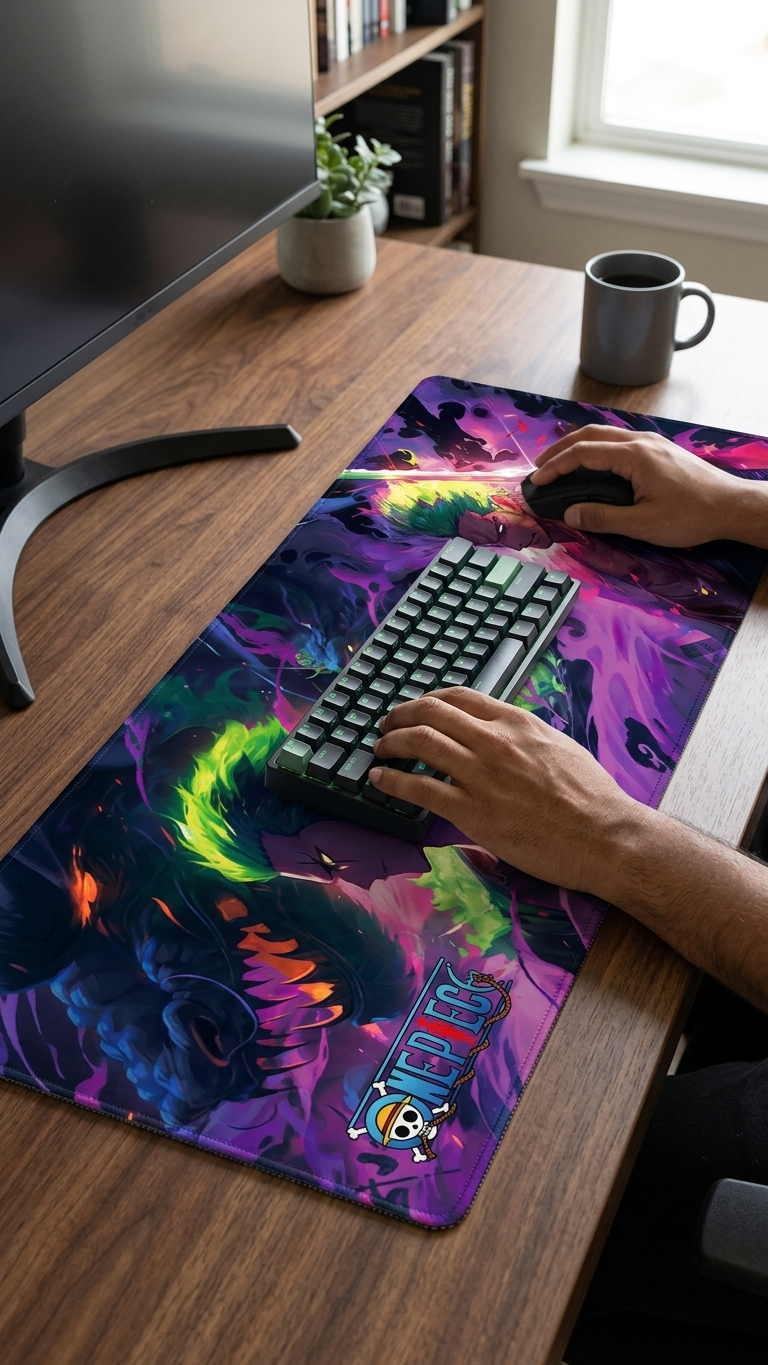 One Piece: Roronoa Zoro "Asura Aura & King of Hell" Premium Gaming Desk Mat & Mouse Pad (80x30cm)