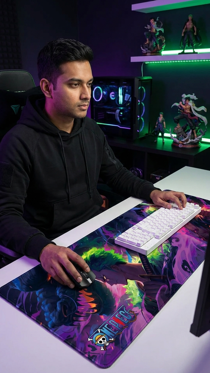 One Piece: Roronoa Zoro "Asura Aura & King of Hell" Premium Gaming Desk Mat & Mouse Pad (80x30cm)