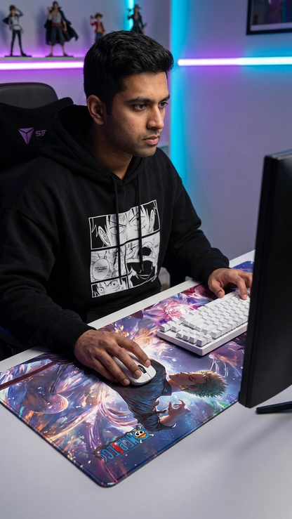One Piece: Luffy & Zoro "Cosmic Battlefront" Premium Gaming Desk Mat & Mouse Pad (80x30cm)