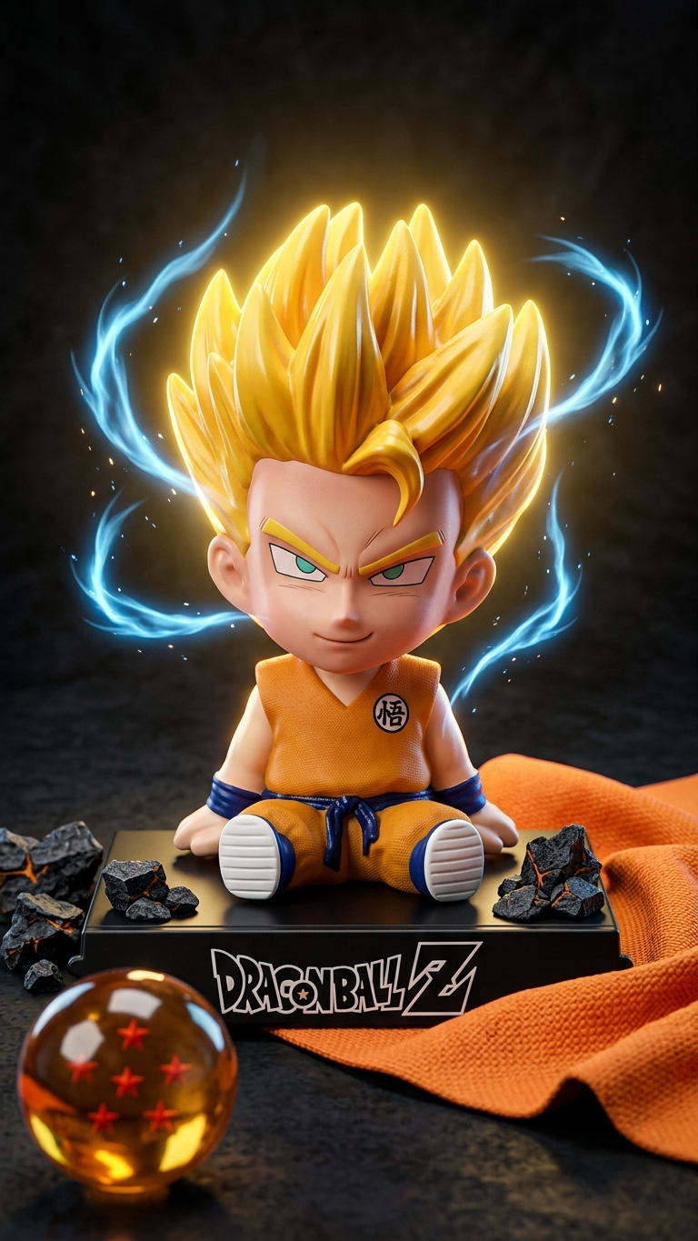 Dragon Ball Z: Super Saiyan Goku Chibi Bobblehead & Mobile Holder