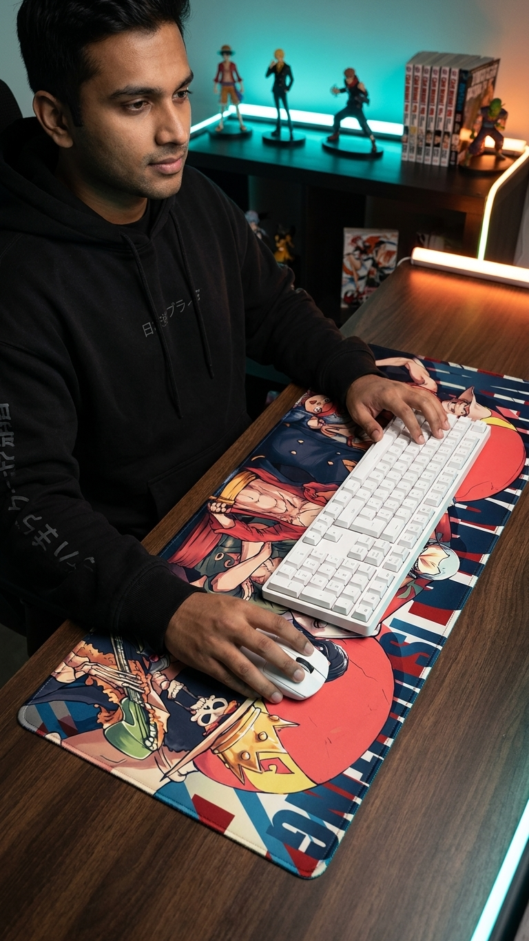One Piece: Straw Hat Crew "New World Is Waiting" Premium Gaming Desk Mat & Mouse Pad (80x30cm)