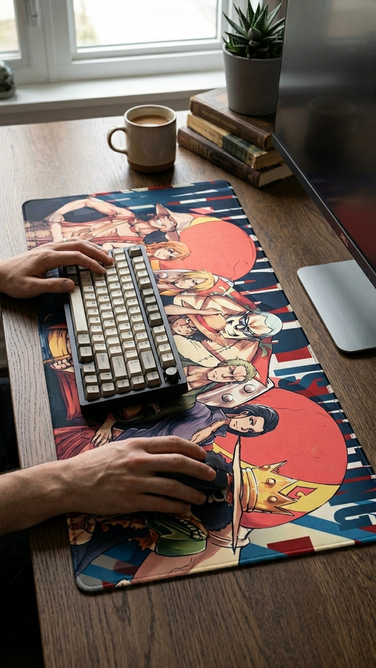 One Piece: Straw Hat Crew "New World Is Waiting" Premium Gaming Desk Mat & Mouse Pad (80x30cm)