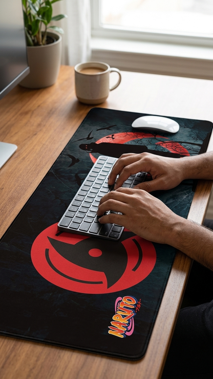 Naruto Shippuden: Itachi Uchiha "Mangekyo Sharingan Illusion" Premium Gaming Desk Mat & Mouse Pad (80x30cm)