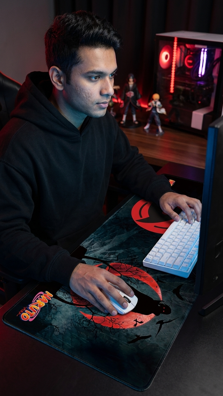 Naruto Shippuden: Itachi Uchiha "Mangekyo Sharingan Illusion" Premium Gaming Desk Mat & Mouse Pad (80x30cm)
