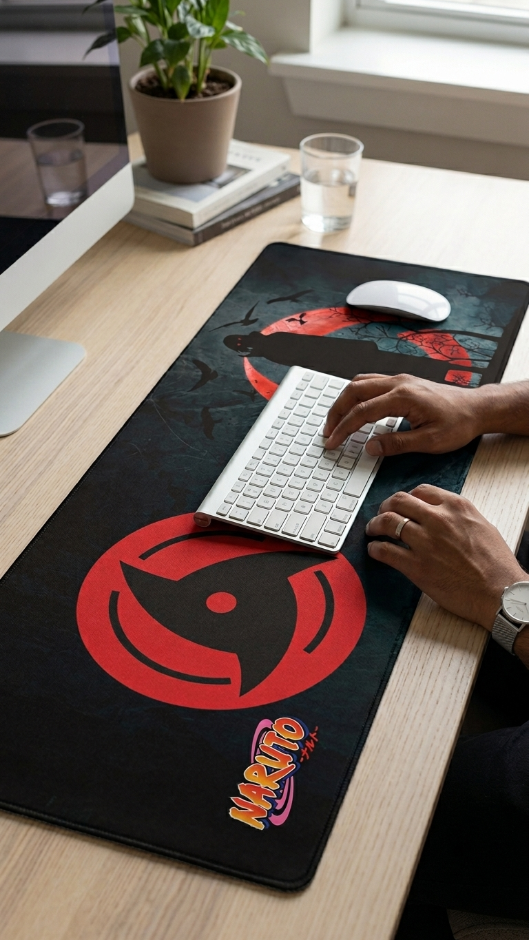 Naruto Shippuden: Itachi Uchiha "Mangekyo Sharingan Illusion" Premium Gaming Desk Mat & Mouse Pad (80x30cm)