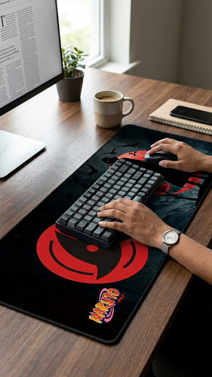 Naruto Shippuden: Itachi Uchiha "Mangekyo Sharingan Illusion" Premium Gaming Desk Mat & Mouse Pad (80x30cm)