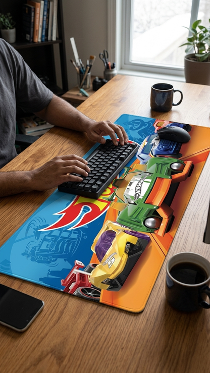 Hot Wheels: "Ultimate Track Challenge" Premium Gaming Desk Mat & Mouse Pad (80x30cm)