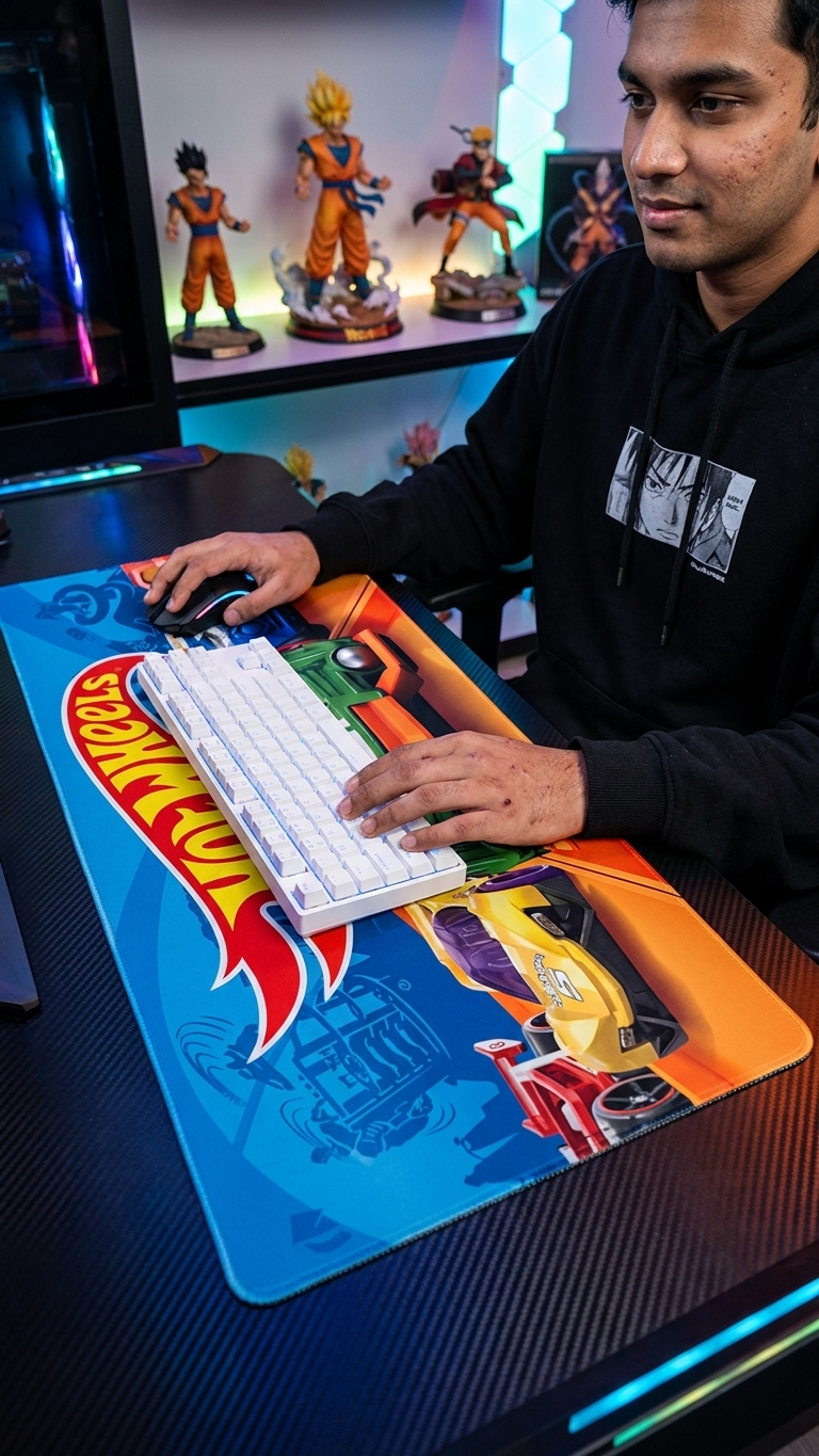 Hot Wheels: "Ultimate Track Challenge" Premium Gaming Desk Mat & Mouse Pad (80x30cm)