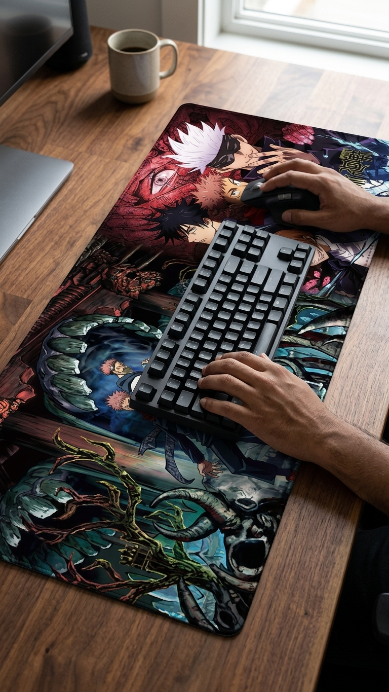 Jujutsu Kaisen: Tokyo Sorcerers & Ryomen Sukuna "Malevolent Shrine Domain" Premium Gaming Desk Mat & Mouse Pad (80x30cm)