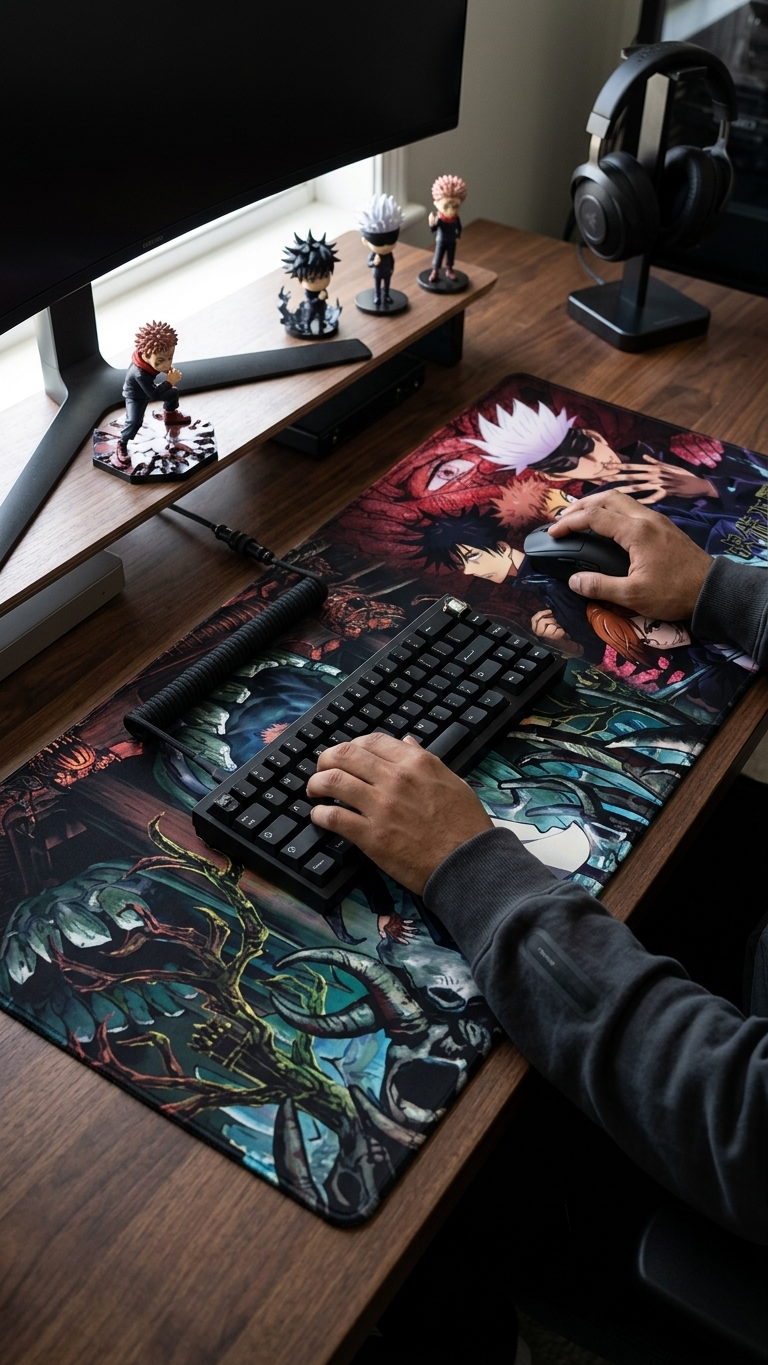 Jujutsu Kaisen: Tokyo Sorcerers & Ryomen Sukuna "Malevolent Shrine Domain" Premium Gaming Desk Mat & Mouse Pad (80x30cm)