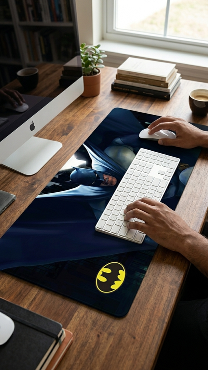 DC Comics Batman: "The Dark Knight – Gotham Skyline" Premium Gaming Desk Mat & Mouse Pad (80x30cm)