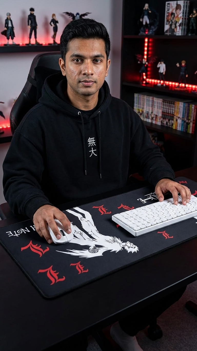 Death Note: "Light & Ryuk – Lawliet Shadow" Premium Gaming Desk Mat & Mouse Pad (80x30cm)