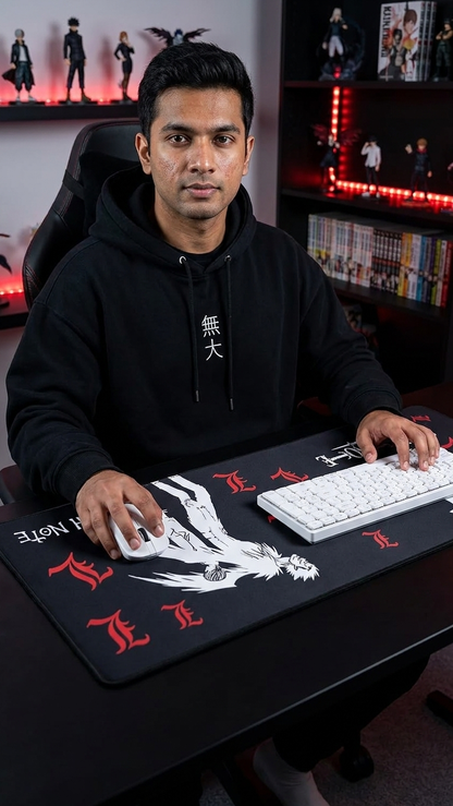 Death Note: "Light & Ryuk – Lawliet Shadow" Premium Gaming Desk Mat & Mouse Pad (80x30cm)