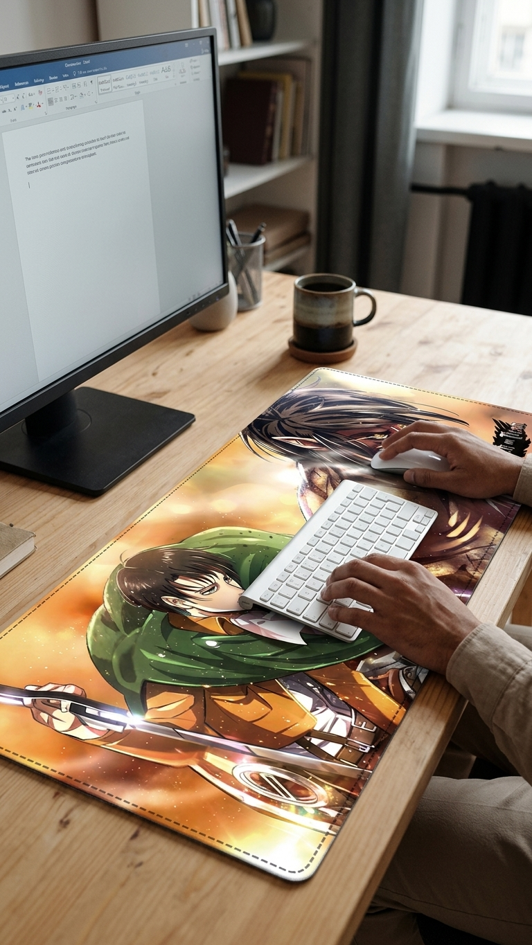 Attack on Titan: Captain Levi & Eren "Shingeki no Kyojin Battlefront" Premium Gaming Desk Mat & Mouse Pad (80x30cm)