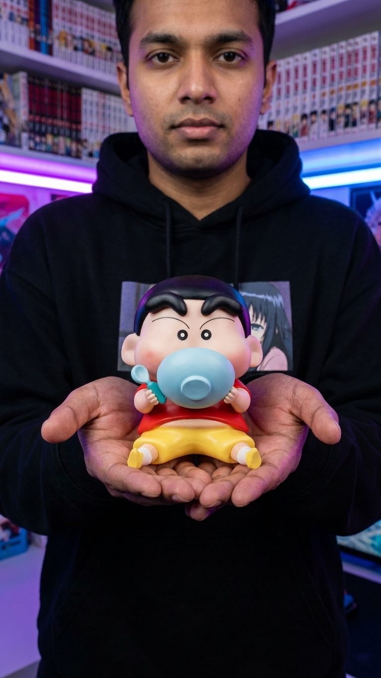 Crayon Shin-chan: Shinnosuke Nohara "Chubby Cheek Mukbang – Rice Bowl Rush" Premium Chibi Action Figure