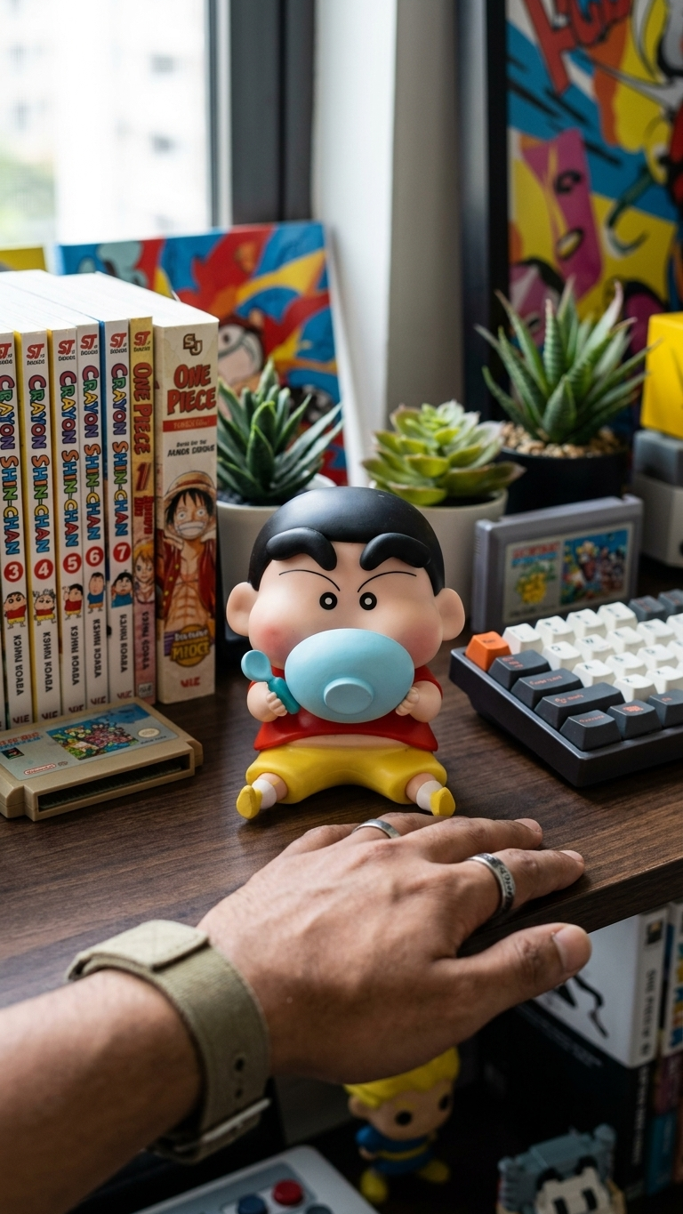 Crayon Shin-chan: Shinnosuke Nohara "Chubby Cheek Mukbang – Rice Bowl Rush" Premium Chibi Action Figure
