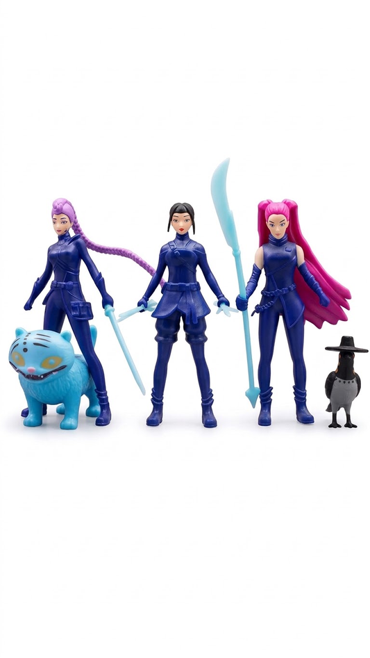 Demon Hunters: Hunter Squad "Midnight Infiltration" 5-Piece Collectible Figure Set with Spirit Companions