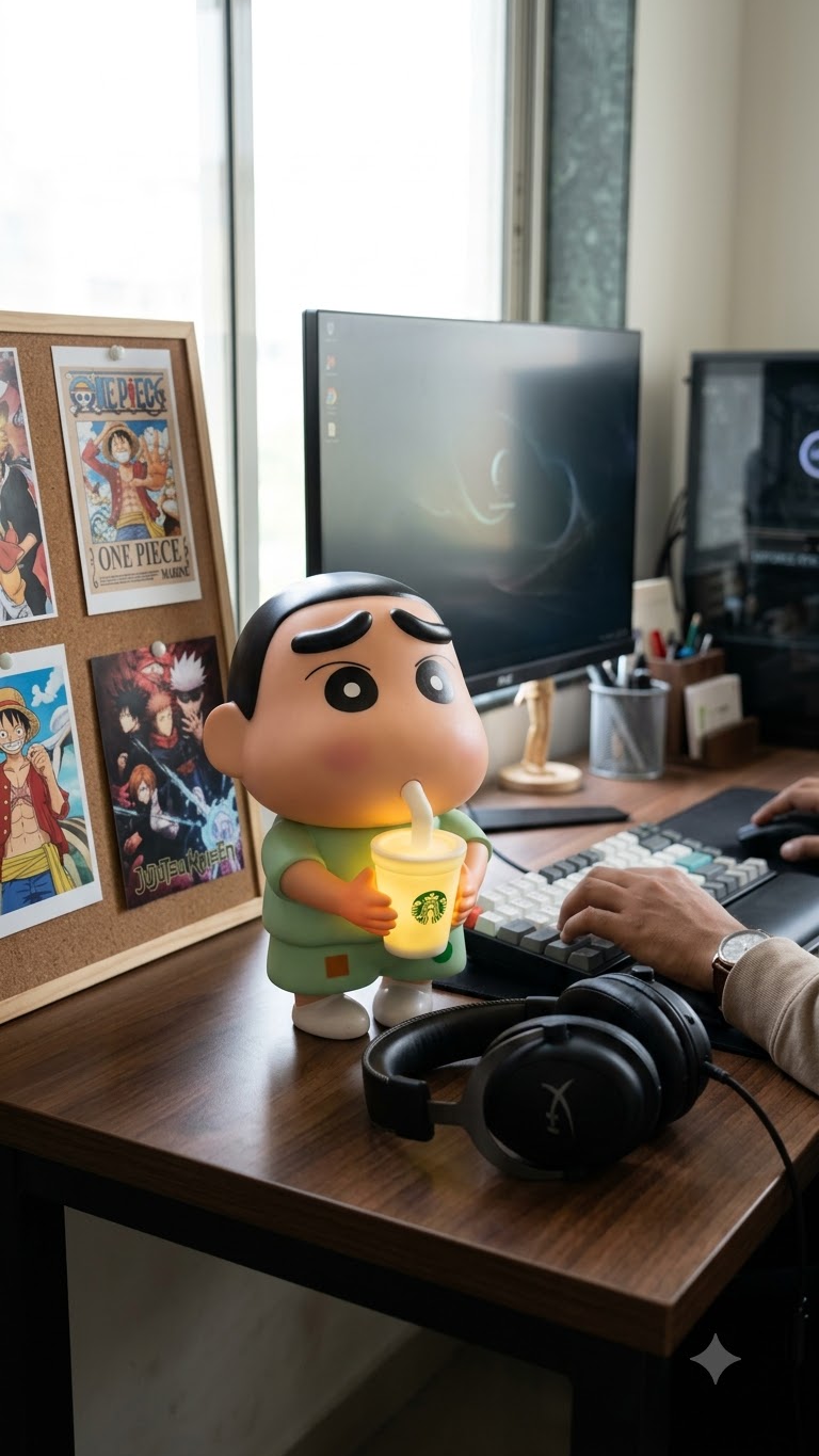 Crayon Shin-chan: "Sip & Glow" Coffee Cup Night Light Collectible Lamp Figure