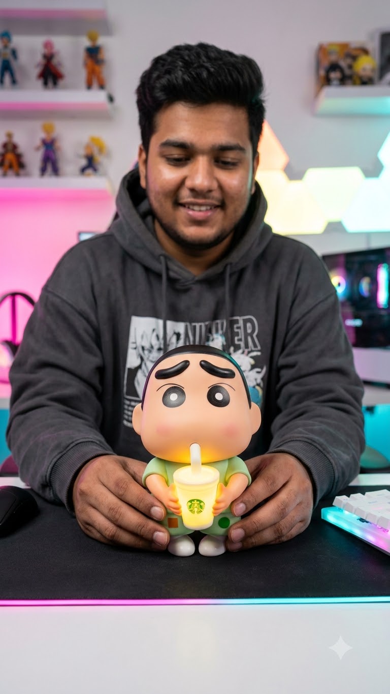 Crayon Shin-chan: "Sip & Glow" Coffee Cup Night Light Collectible Lamp Figure