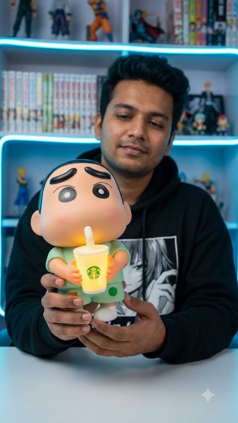 Crayon Shin-chan: "Sip & Glow" Coffee Cup Night Light Collectible Lamp Figure