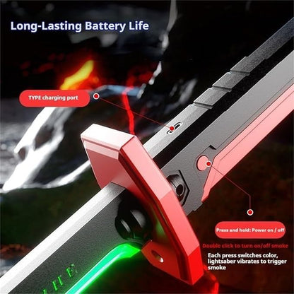 Sparkblade LED Light Sword with Smoke & Spark Effects | 7-Color Light-Up Toy Sword | Sci-Fi Cosplay & Display Prop
