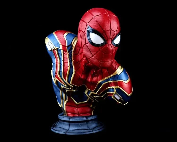 Spider-Man Iron Spider Bust | Red, Blue & Gold Superhero Collectible Figure