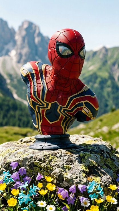 Spider-Man Iron Spider Bust | Red, Blue & Gold Superhero Collectible Figure